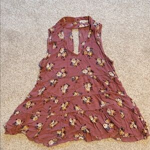 American Eagle Outfitters Floral Blouse - Dusty Rose